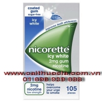 Bỏ thuốc lá Nicorette icy mint sugar free GUM 2 mg 105 viên